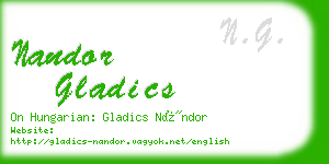nandor gladics business card